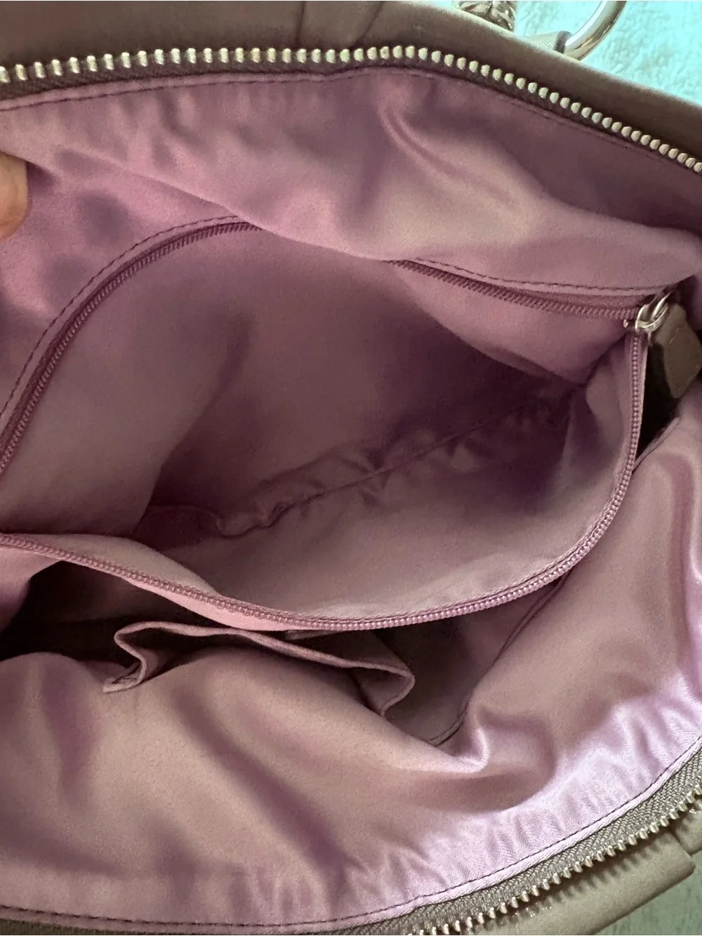 Coach Taupe Pleated Leather Sophia Satchel